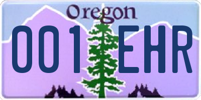 OR license plate 001EHR