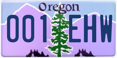 OR license plate 001EHW