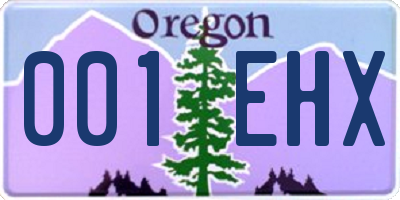 OR license plate 001EHX