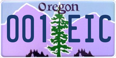 OR license plate 001EIC