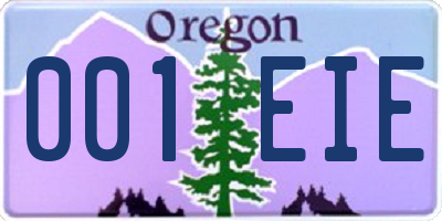 OR license plate 001EIE