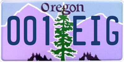 OR license plate 001EIG