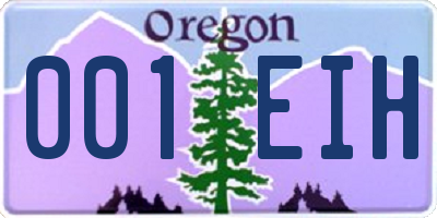 OR license plate 001EIH