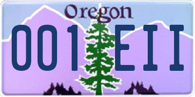 OR license plate 001EII