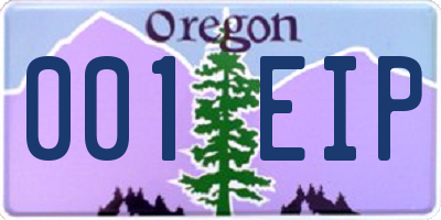 OR license plate 001EIP