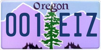 OR license plate 001EIZ