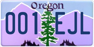 OR license plate 001EJL