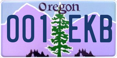 OR license plate 001EKB