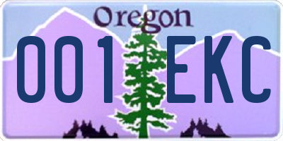 OR license plate 001EKC