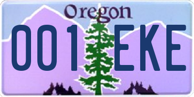 OR license plate 001EKE