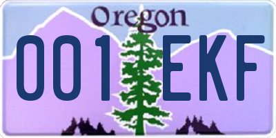 OR license plate 001EKF