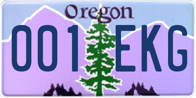 OR license plate 001EKG