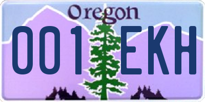 OR license plate 001EKH