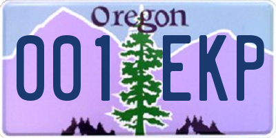 OR license plate 001EKP