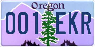 OR license plate 001EKR