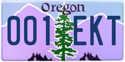 OR license plate 001EKT