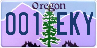 OR license plate 001EKY