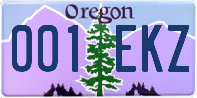 OR license plate 001EKZ