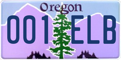 OR license plate 001ELB