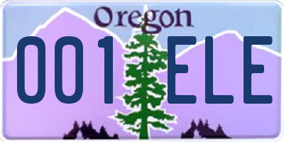 OR license plate 001ELE