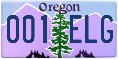 OR license plate 001ELG