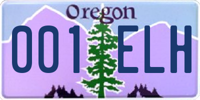 OR license plate 001ELH