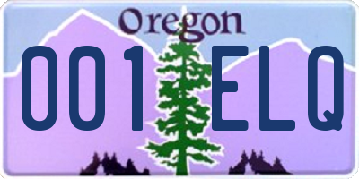 OR license plate 001ELQ