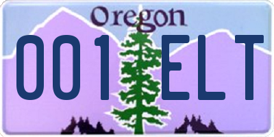 OR license plate 001ELT