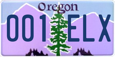 OR license plate 001ELX