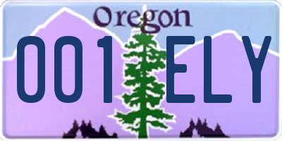 OR license plate 001ELY