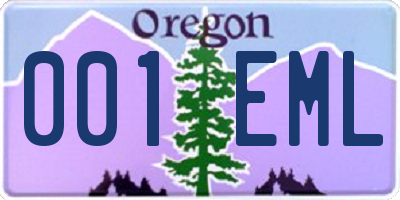 OR license plate 001EML