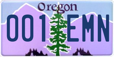 OR license plate 001EMN