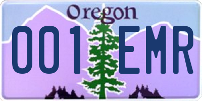 OR license plate 001EMR