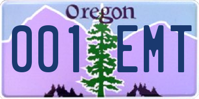 OR license plate 001EMT