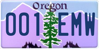 OR license plate 001EMW