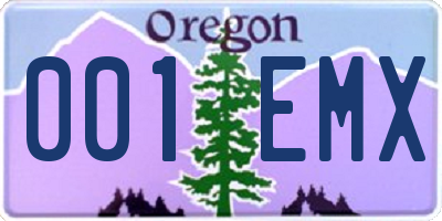 OR license plate 001EMX