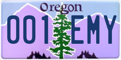 OR license plate 001EMY