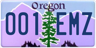 OR license plate 001EMZ