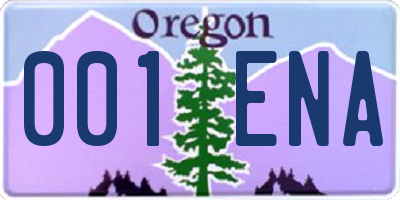 OR license plate 001ENA