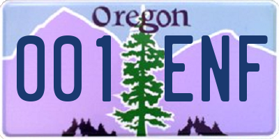 OR license plate 001ENF