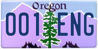 OR license plate 001ENG