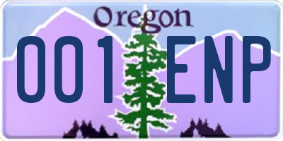 OR license plate 001ENP