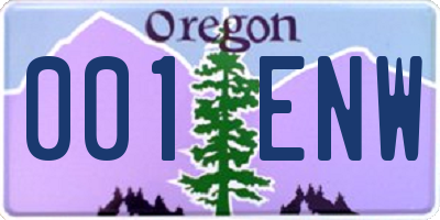 OR license plate 001ENW