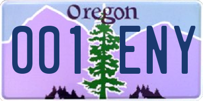 OR license plate 001ENY