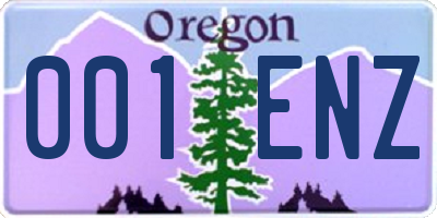 OR license plate 001ENZ