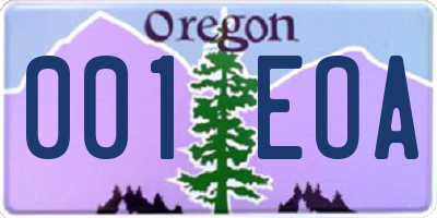 OR license plate 001EOA