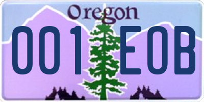 OR license plate 001EOB