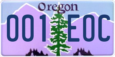 OR license plate 001EOC