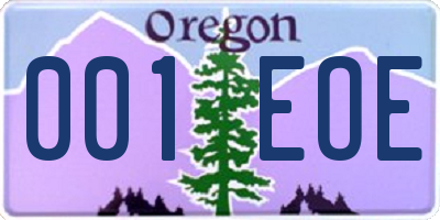 OR license plate 001EOE