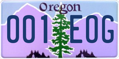 OR license plate 001EOG